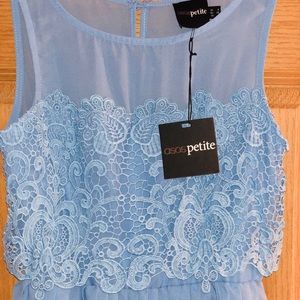 ASOS petite, blue dress.